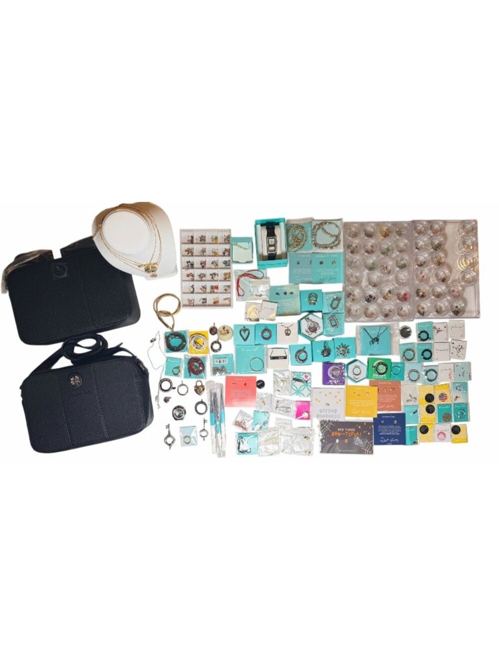 NIP Origami Owl Jewelry Lot Kiss Locket, Snowflake Crystal Lockets Charms Plates